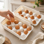 Stackable Plastic Egg Tray Set - Safe Fridge Storage (2-Pack)