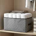 Foldable fabric storage basket organizer