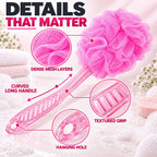 Long Handle Back Scrubber for Bathroom Shower, Body Loofah Brush 45 Cm (1 Pc)