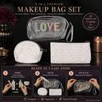 3-in-1 Makeup Bag Set – Compact & Stylish Travel Organizer