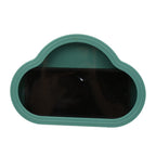 A teal cloud-shaped waterproof phone holder with a black screen, isolated on a white background.