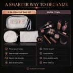 3-in-1 Makeup Bag Set – Compact & Stylish Travel Organizer