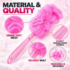 Long Handle Back Scrubber for Bathroom Shower, Body Loofah Brush 45 Cm (1 Pc)