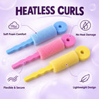 Heatless Foam Hair Rollers, Soft Bendable Hair Curlers Accessory (3 Pc Set)