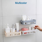 Easy-to-install suction cup caddy for versatile bathroom storage.