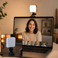 Portable rechargeable RGB camera LED light with clip mount