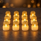 Twelve warm LED ball shape decorative lights arranged together