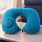 Inflatable U shape travel neck pillow pump