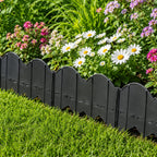 Edging panels joined around a lawn