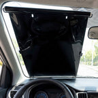Suction cup mounted windshield curtain