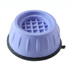 A purple anti-vibration pad with a black rubber base and a grid pattern on top, against a white background.