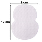 A single white, textured sweat pad with black arrows indicating a width of 9 cm and a length of 12 cm.