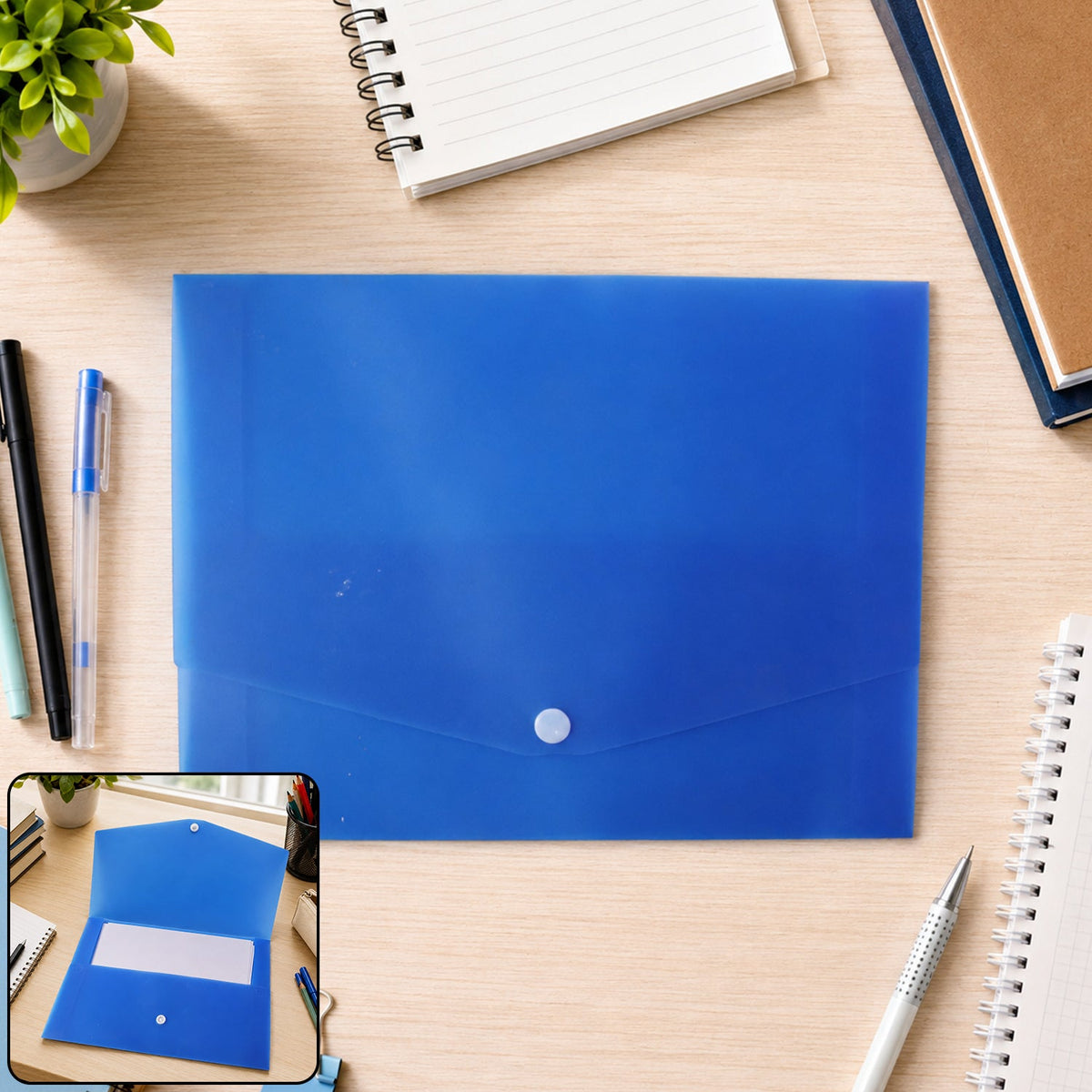 A4 plastic button document folder waterproof