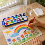 Watercolor painting scene use