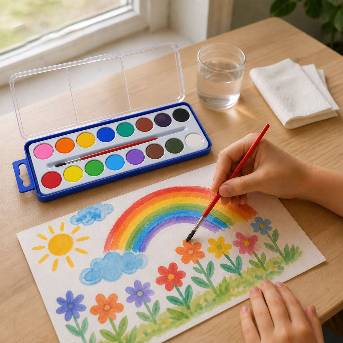 Watercolor painting scene use