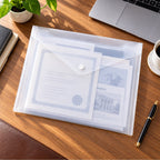 Plastic document folder snap closure A4