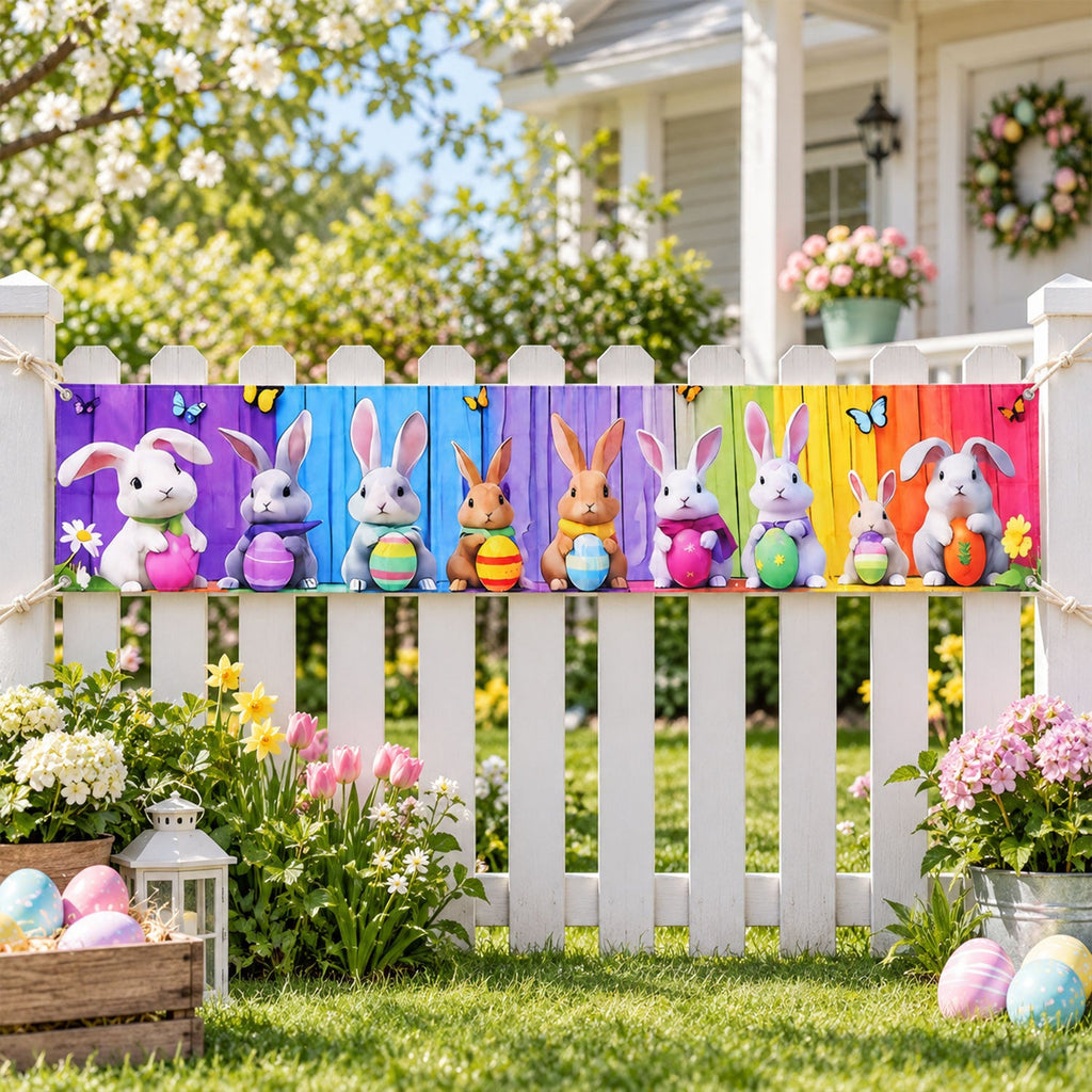 Spring party fence decor banner