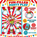 Clown target banner white bg