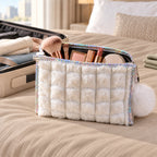 Plush makeup pouch white bg
