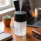 Humidifier running on an office desk
