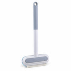 The gray and white window cleaning tool, fully assembled, stands upright on a plain white background.