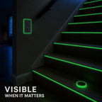 Glow tape visibility on dark stair edges