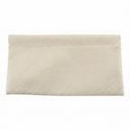 A cream textured faux leather pouch with a subtle textured pattern, presented flat on a plain white background.