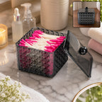 Plastic cotton swab storage box with lid