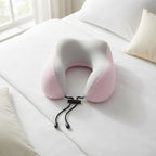 Contoured travel neck support pillow
