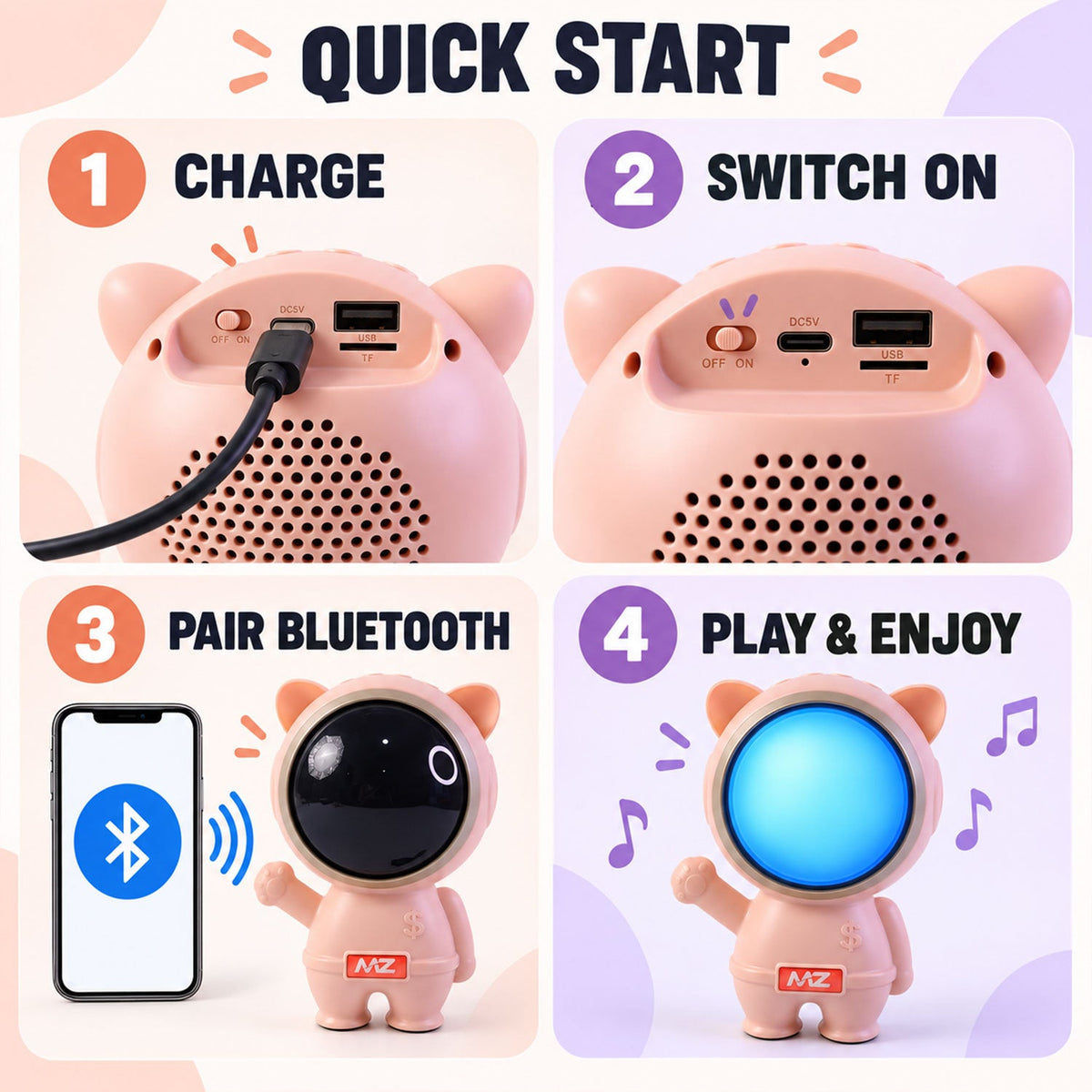 Astronaut wireless speaker features - view 04