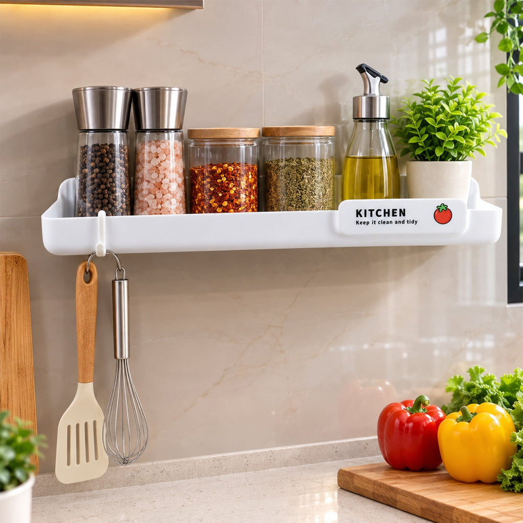 Drain rack mounted on a kitchen wall