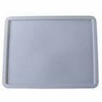 Rectangular plastic serving tray on white background
