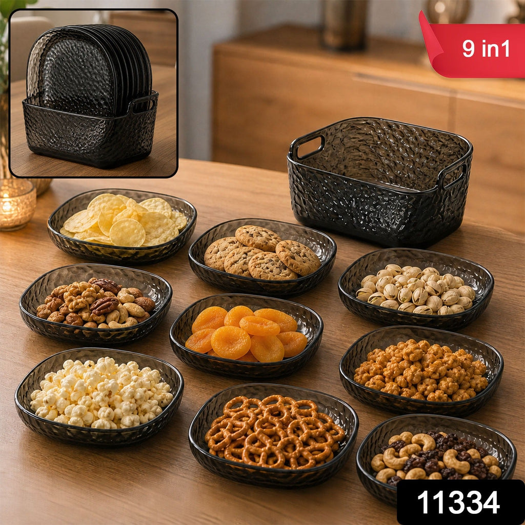 9-in-1 Snack Serving Plate with Separate Compartments