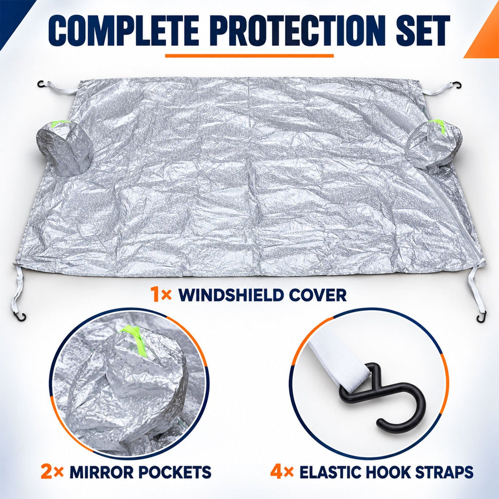 Cover with two mirror pockets and four elastic hook straps