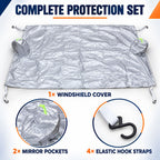 Cover with two mirror pockets and four elastic hook straps