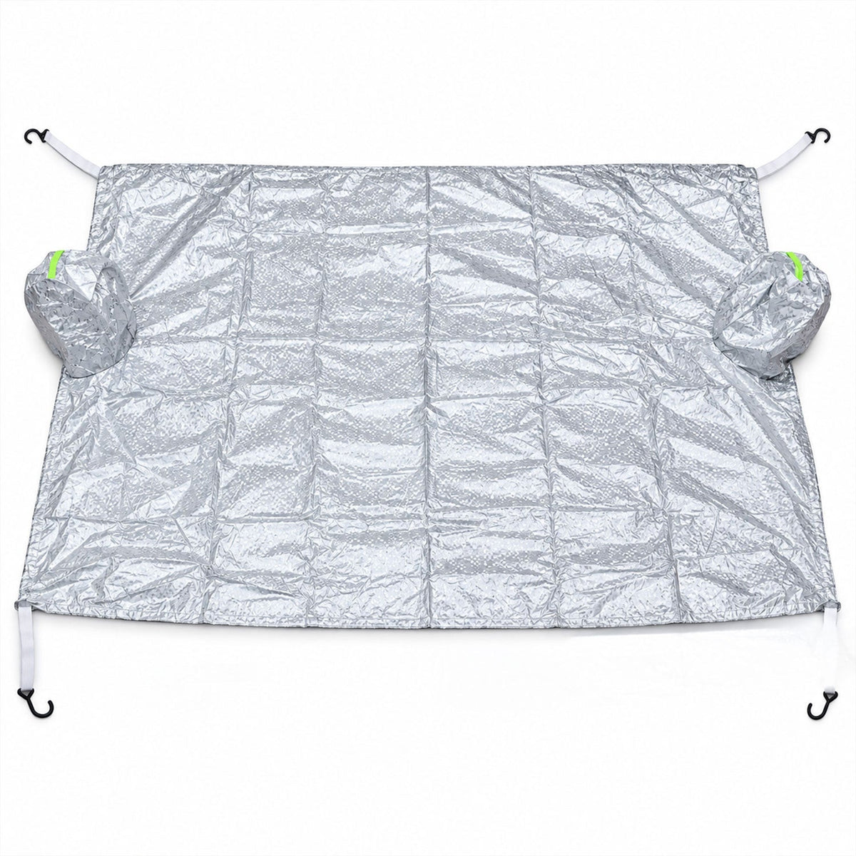Windshield cover laid flat on white background