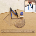 8 in 1 geometry stationery set with compass and rulers