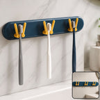 Wall-Mounted Toothbrush Holder – Plastic Bathroom Organizer | BrushedUp