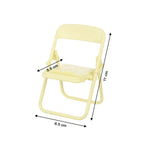 A single yellow miniature foldable chair with dimensions of 5.5 cm, 6.5 cm, and 11 cm indicated by arrows.