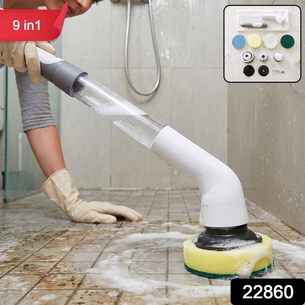Multi Function Plastic Cleaning Brush Set with Long Handle and Attachments