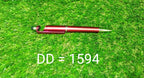 A red 3-in-1 stylus pen with a phone stand feature lying on green artificial grass.
