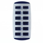 Plastic ice cube tray on white background