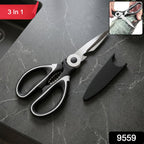 Multipurpose kitchen scissors for chopping, cutting, opening