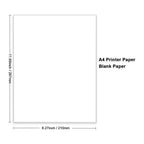 A diagram showing the dimensions of an A4 sheet of blank printer paper.