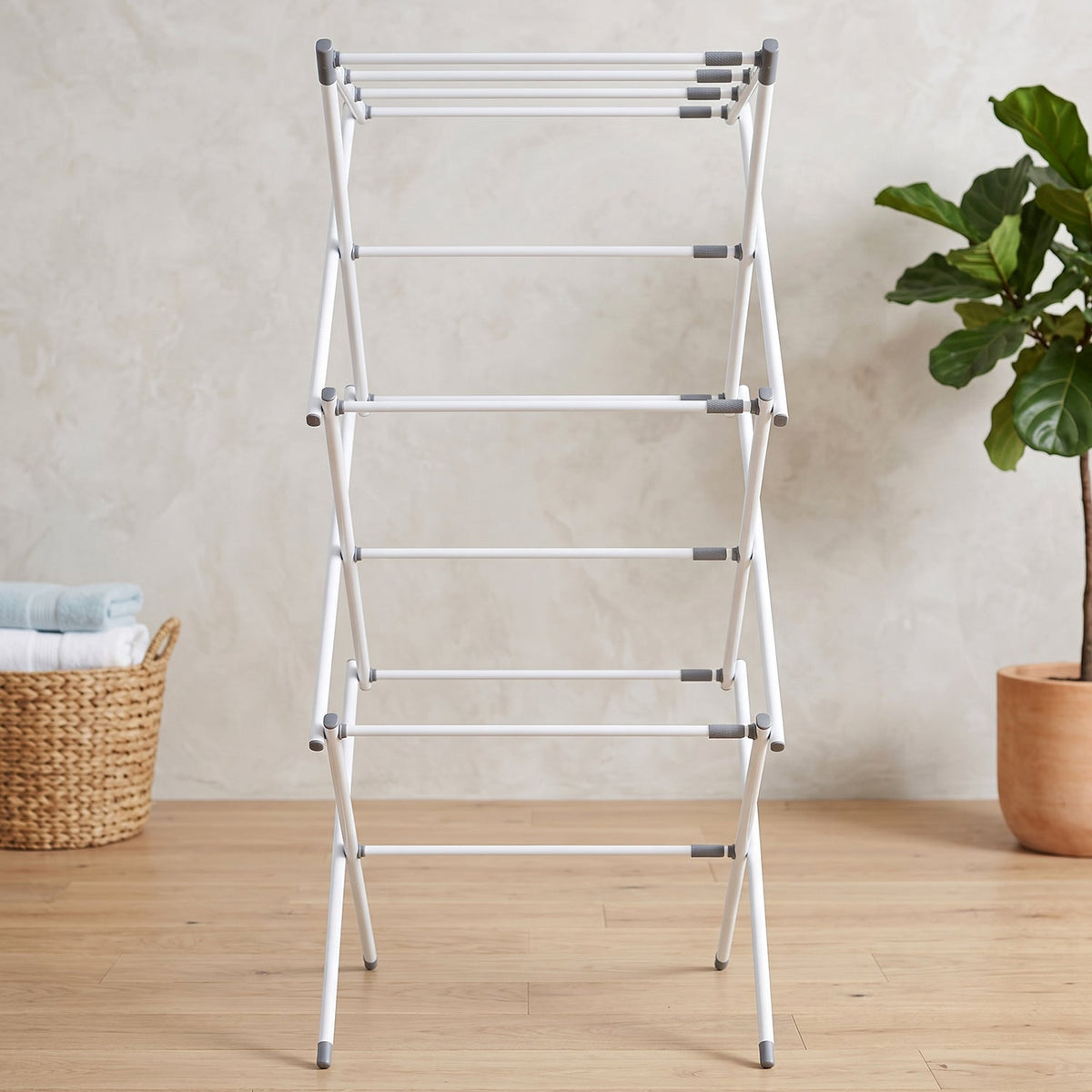 Metal Foldable Clothes Drying Rack Three Tier for Travel Use
