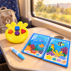 Kids Learning Combo – Magic Water Colouring Book & Flower Shape Sorter Toy