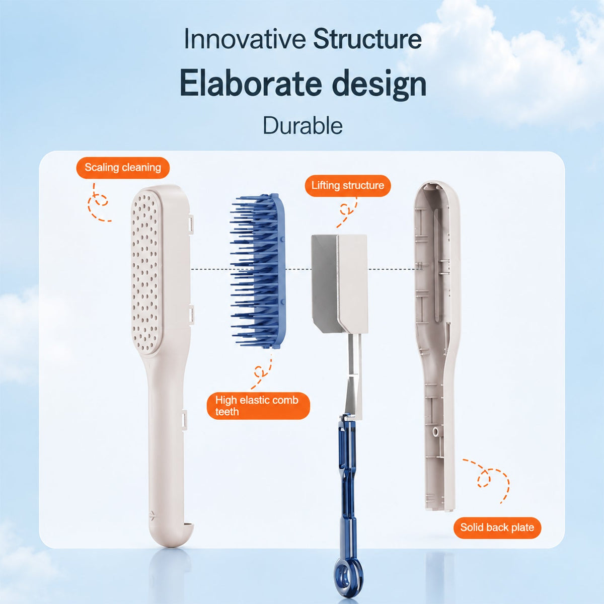 Self Cleaning Massage Comb Detangling Hair Brush for Scalp