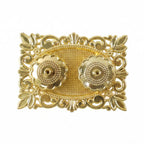 Golden Kankavati Kumkum Holder with Carved Frame and Lids