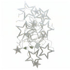 White star LED string lights on white background
