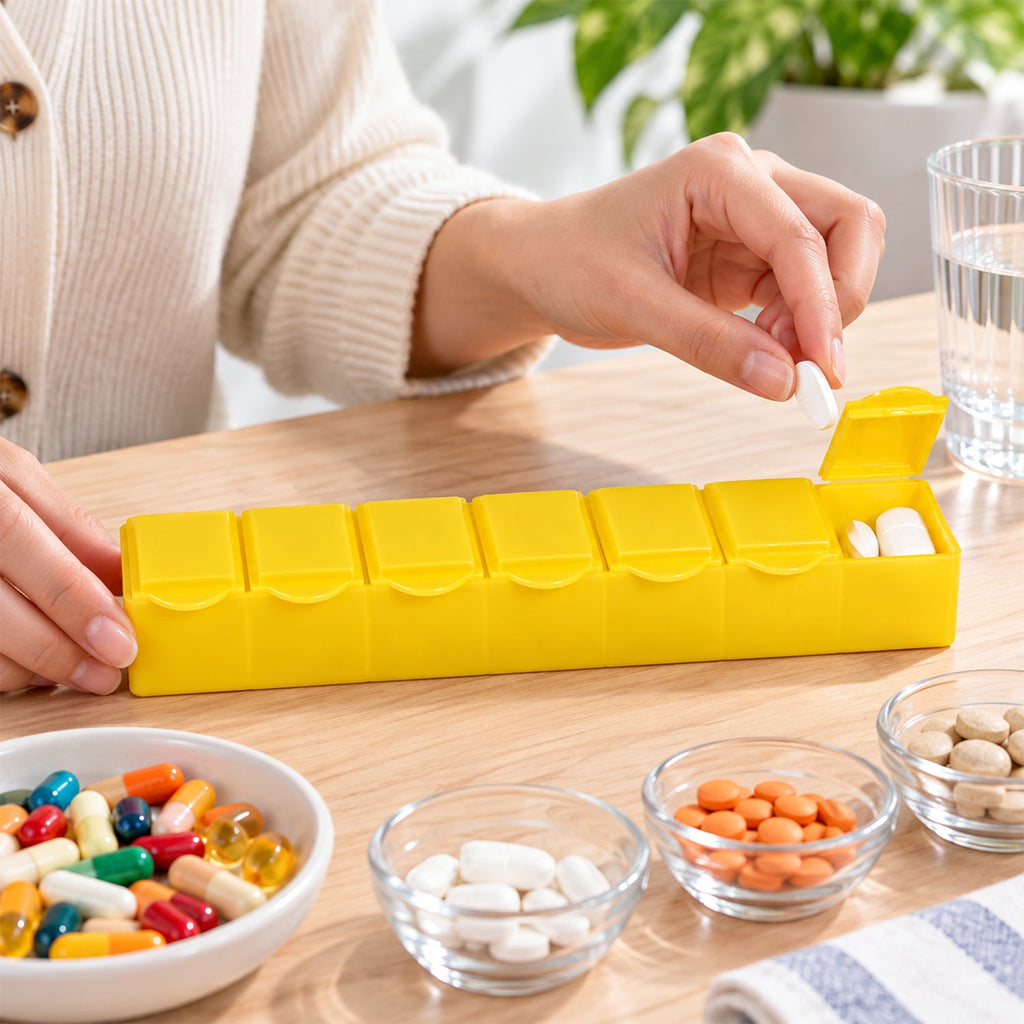 Weekly Pill Organizer – 7 Day Medicine Dispenser with 7 Compartments |